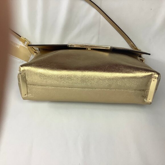 MK Gold LANA Small Clutch Leather Shoulder Bag NWT - Picture 7 of 15